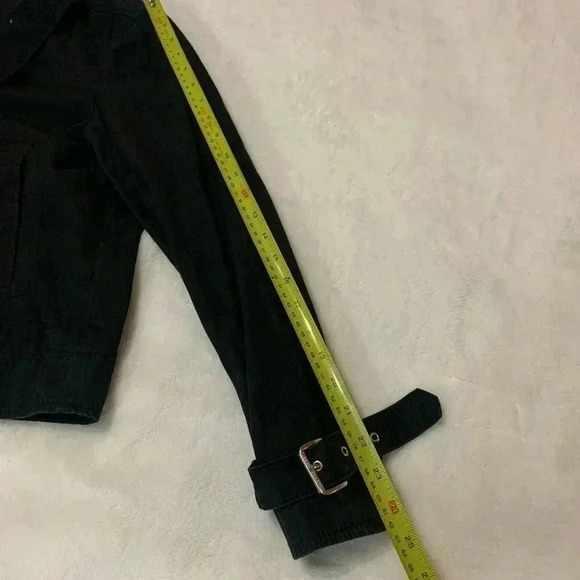 Michael Kors Women's Utility Jacket 6 Button Black Pockets Sleeve Buckle Size L - Picture 13 of 14